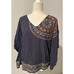 Savanna Jane flare embroidered top S/M
